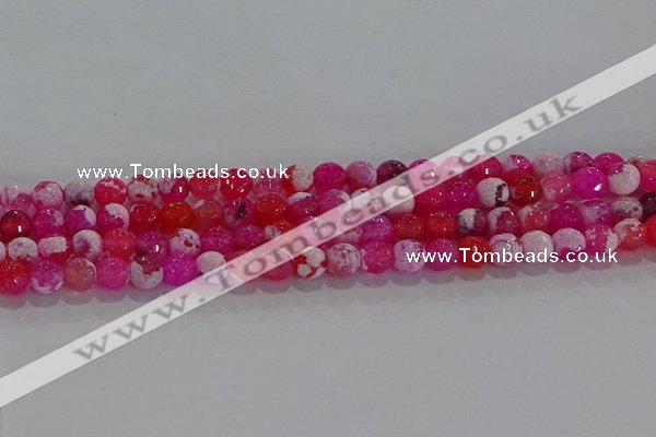 CAG8971 15.5 inches 6mm faceted round fire crackle agate beads