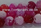 CAG8973 15.5 inches 10mm faceted round fire crackle agate beads