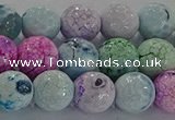 CAG8979 15.5 inches 6mm faceted round fire crackle agate beads