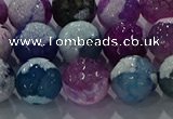 CAG8991 15.5 inches 14mm faceted round fire crackle agate beads