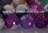 CAG8992 15.5 inches 16mm faceted round fire crackle agate beads