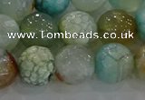 CAG8996 15.5 inches 10mm faceted round fire crackle agate beads