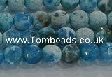 CAG9000 15.5 inches 6mm faceted round fire crackle agate beads