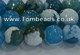 CAG9001 15.5 inches 8mm faceted round fire crackle agate beads