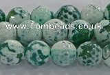 CAG9009 15.5 inches 10mm faceted round fire crackle agate beads