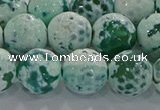 CAG9010 15.5 inches 12mm faceted round fire crackle agate beads