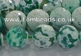 CAG9011 15.5 inches 14mm faceted round fire crackle agate beads