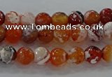 CAG9014 15.5 inches 6mm faceted round fire crackle agate beads