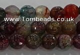 CAG9021 15.5 inches 6mm faceted round fire crackle agate beads