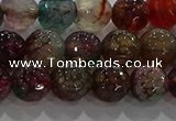 CAG9022 15.5 inches 8mm faceted round fire crackle agate beads