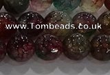 CAG9023 15.5 inches 10mm faceted round fire crackle agate beads