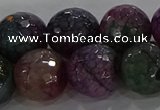 CAG9026 15.5 inches 16mm faceted round fire crackle agate beads