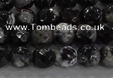 CAG9029 15.5 inches 6mm faceted round fire crackle agate beads