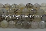 CAG9035 15.5 inches 6mm faceted round dragon veins agate beads