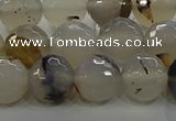 CAG9037 15.5 inches 10mm faceted round dragon veins agate beads