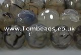 CAG9038 15.5 inches 12mm faceted round dragon veins agate beads