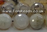 CAG9039 15.5 inches 14mm faceted round dragon veins agate beads