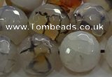 CAG9040 15.5 inches 16mm faceted round dragon veins agate beads