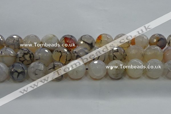 CAG9040 15.5 inches 16mm faceted round dragon veins agate beads