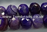 CAG9043 15.5 inches 12*16mm faceted oval line agate beads