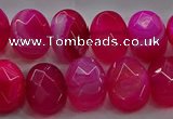 CAG9044 15.5 inches 12*16mm faceted oval line agate beads