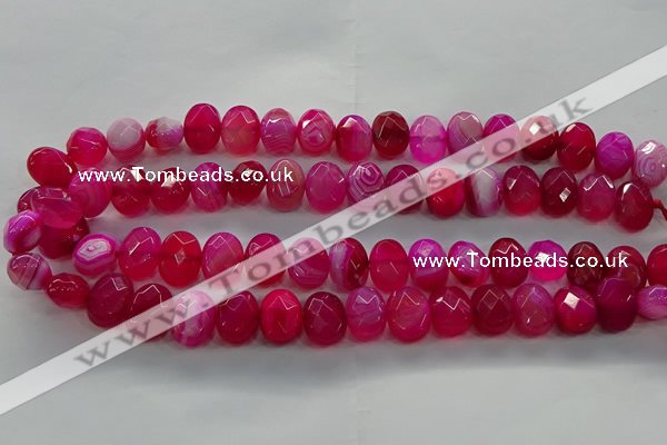 CAG9044 15.5 inches 12*16mm faceted oval line agate beads