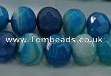 CAG9045 15.5 inches 12*16mm faceted oval line agate beads