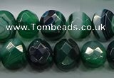 CAG9046 15.5 inches 12*16mm faceted oval line agate beads