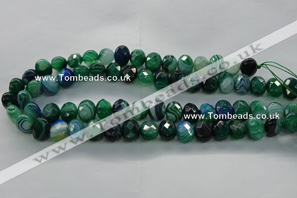 CAG9046 15.5 inches 12*16mm faceted oval line agate beads