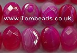 CAG9050 15.5 inches 13*18mm faceted oval line agate beads