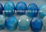 CAG9051 15.5 inches 13*18mm faceted oval line agate beads