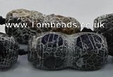 CAG9072 15.5 inches 16*40mm peanut-shaped fire crackle agate beads