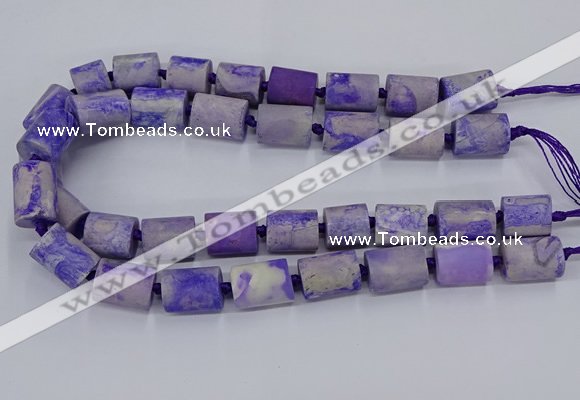 CAG9076 15.5 inches 15*17mm - 15*20mm tube dragon veins agate beads