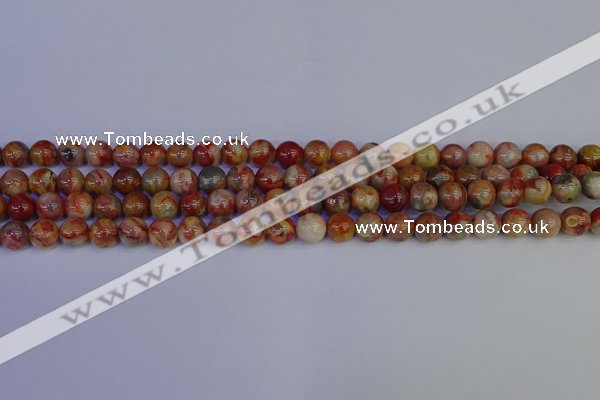 CAG9100 15.5 inches 4mm round red crazy lace agate beads