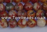 CAG9101 15.5 inches 6mm round red crazy lace agate beads