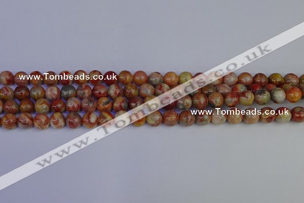 CAG9101 15.5 inches 6mm round red crazy lace agate beads