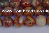 CAG9102 15.5 inches 8mm round red crazy lace agate beads