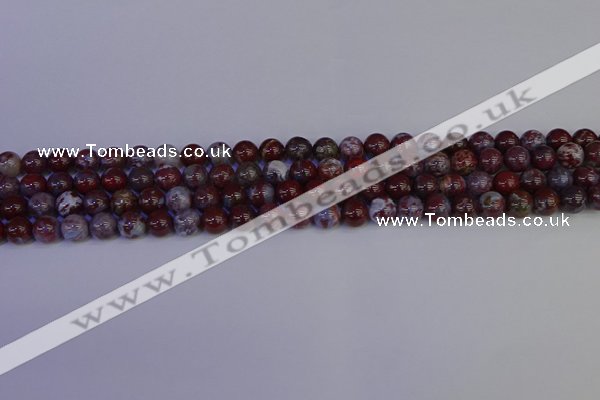 CAG9121 15.5 inches 6mm round red lightning agate beads