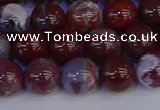 CAG9123 15.5 inches 10mm round red lightning agate beads