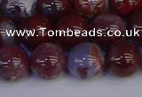 CAG9124 15.5 inches 12mm round red lightning agate beads