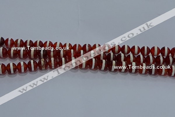 CAG9141 15.5 inches 8mm round tibetan agate beads wholesale