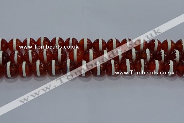 CAG9144 15.5 inches 14mm round tibetan agate beads wholesale