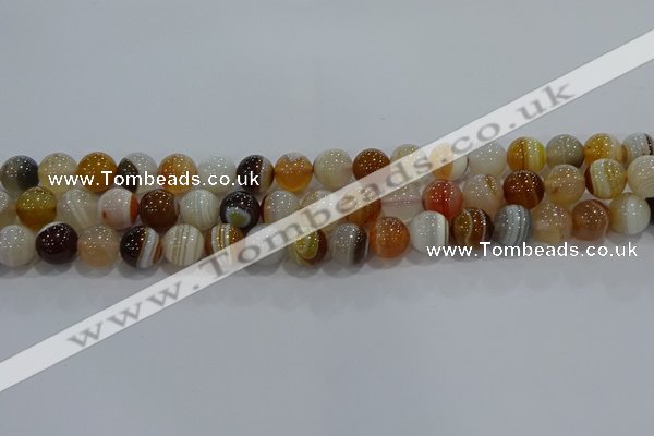 CAG9157 15.5 inches 10mm round line agate beads wholesale