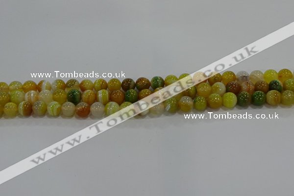 CAG9163 15.5 inches 6mm round line agate beads wholesale