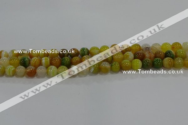 CAG9164 15.5 inches 8mm round line agate beads wholesale