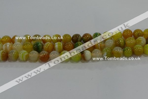 CAG9166 15.5 inches 12mm round line agate beads wholesale