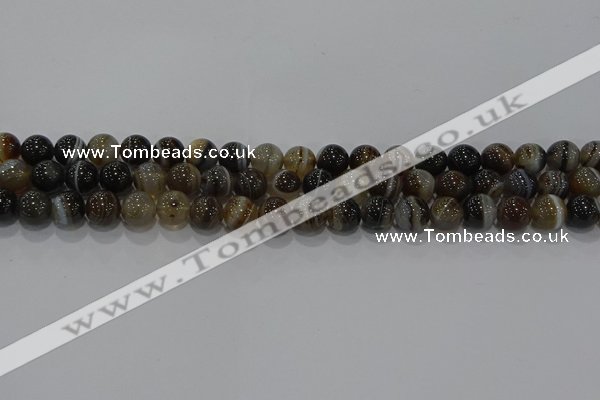 CAG9194 15.5 inches 8mm round line agate gemstone beads