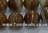 CAG9197 15.5 inches 14mm round line agate gemstone beads