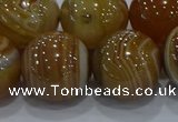 CAG9199 15.5 inches 18mm round line agate gemstone beads