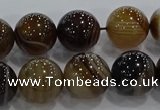 CAG9205 15.5 inches 12mm round line agate gemstone beads